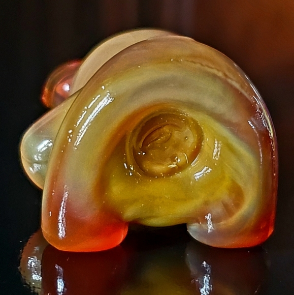 Vntg Boyd "Patrick the Bear" Amber Gold Slag Glass - Picture 7 of 9